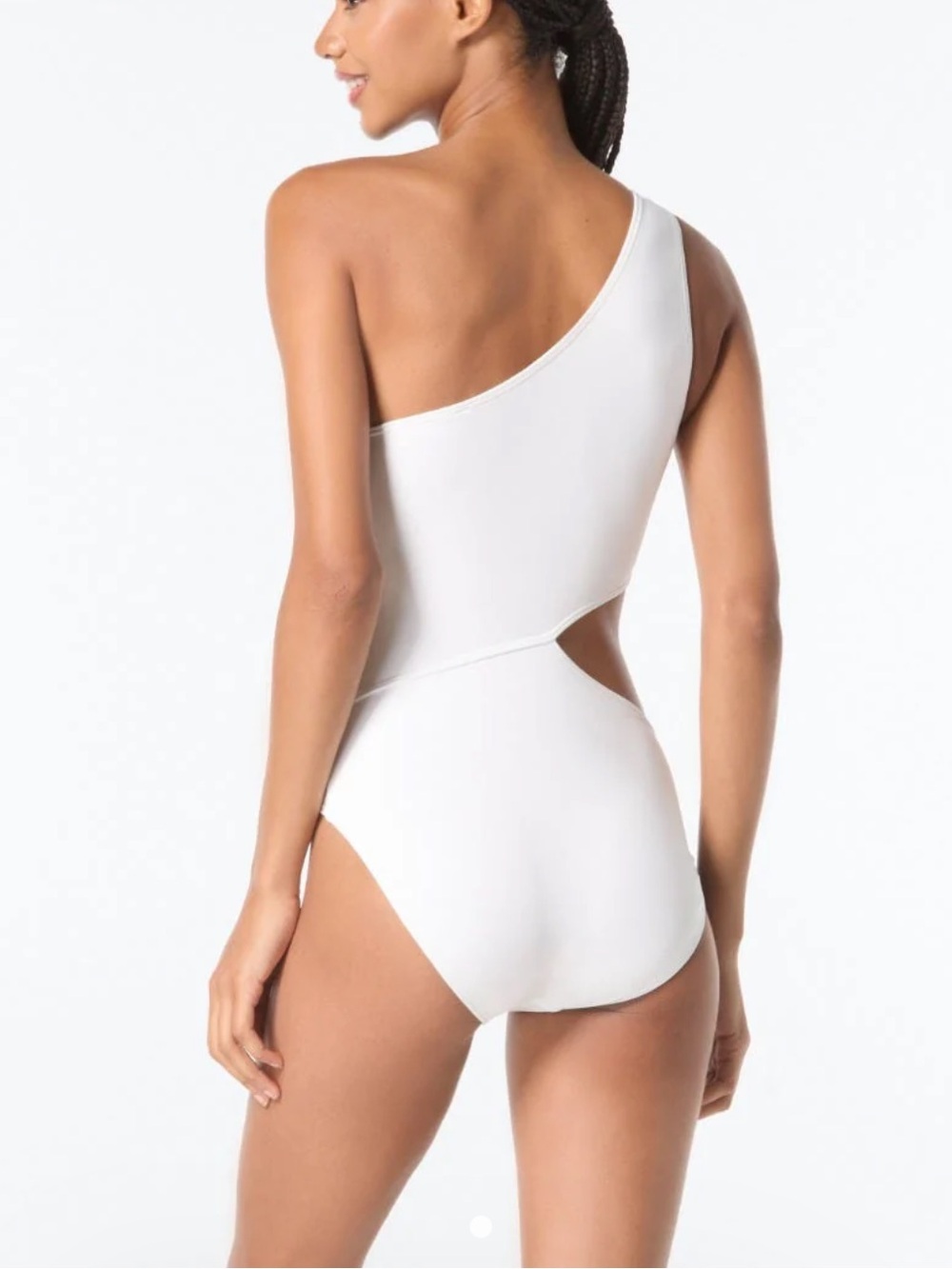 Michael Kors White One-Shoulder Underwire One Piece Swimsuit Size 10 - Picture 2 of 7